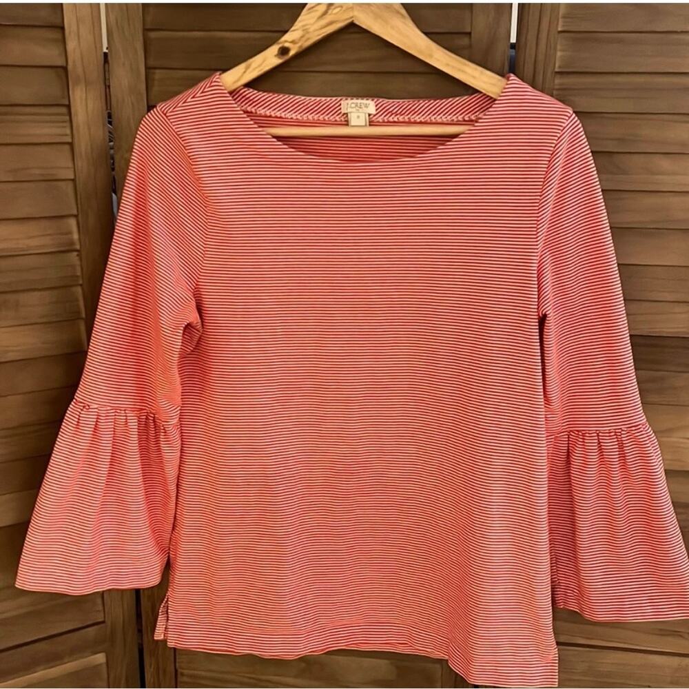 J.Crew Red and White Striped Top Medium
